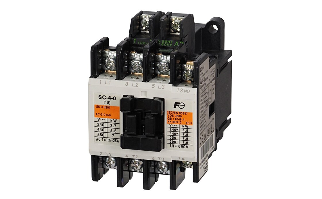 Contactor Fuji SC-4-0 220V 16A 7.5kW 1NO Contactor Fuji SC-4-0 dùng cho động cơ 7.5kW tại 380-440V.