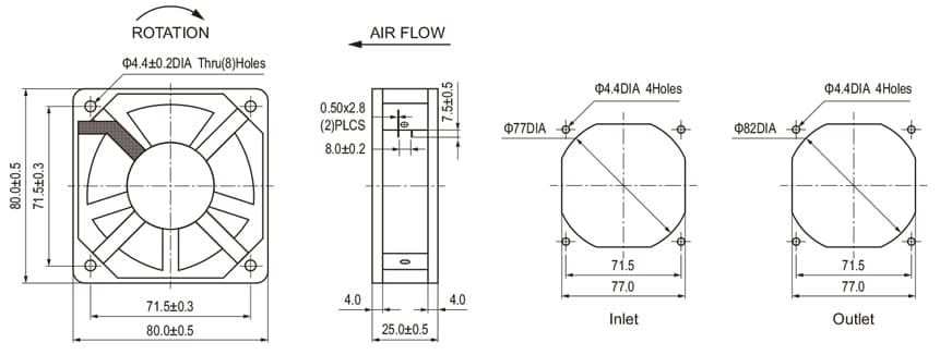 kích thước NA8025