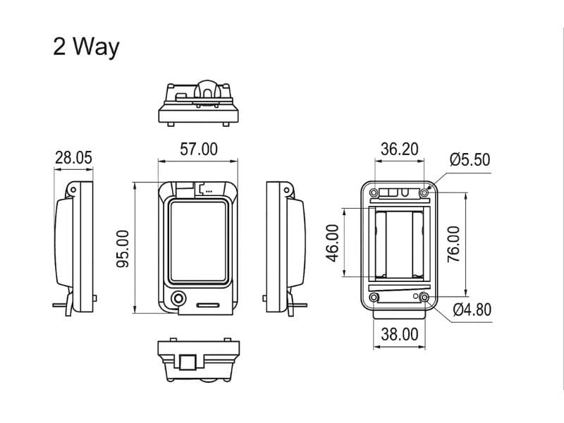 NTL-AG1002 Hộp Bảo Vệ Gắn Át Chống Nước, Bụi IP76 1 kích thước hộp bảo vệ NTL-AG1002 NATURAL