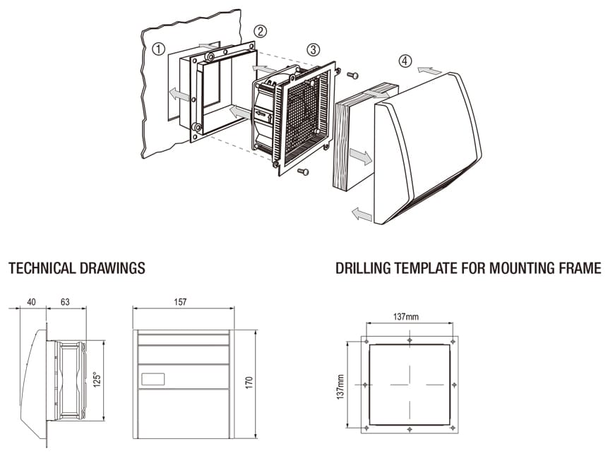 kích thước NTL-F125-W