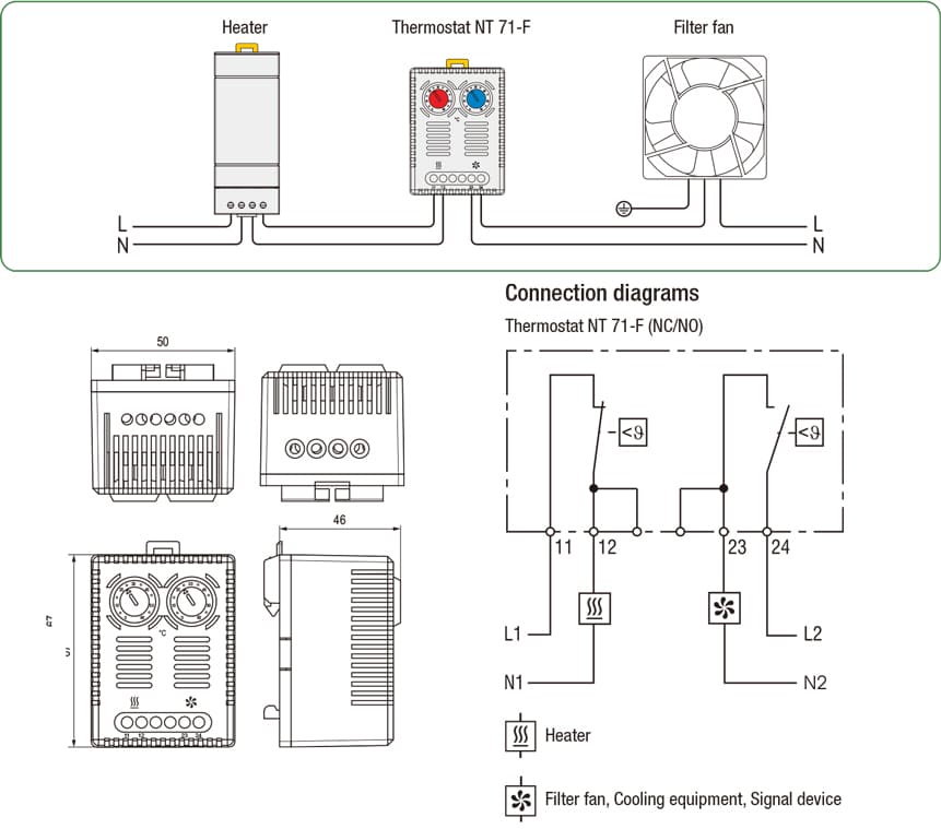 Dual Thermostat NT 71‑F