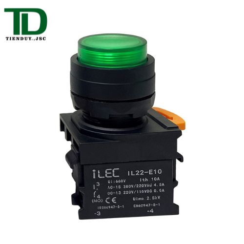 Nut-nhan-co-den-ILEC-IL22-BD-B11-G-O22-mau-xanh-la-loai-loi Nút nhấn có đèn ILEC IL22-BD-B11-G Ø22 màu xanh lá loại lồi