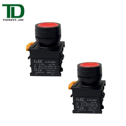 Nut-nhan-co-den-ILEC-IL22-BDF-B01-R-O22-mau-do-loai-phang Nút nhấn có đèn ILEC IL22-BDF-B01-R Ø22 màu đỏ loại phẳng