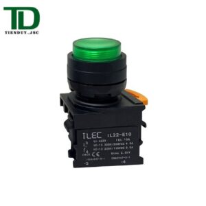 Nút nhấn có đèn ILEC IL22-BDF-M11-G Ø22 màu xanh lá loại phẳng