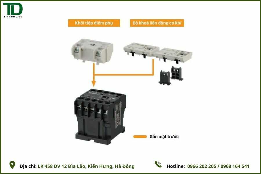 Khởi động từ FUJI chính hãng bền bỉ cho hệ thống điện công nghiệp 2 Tiếp điểm phụ khởi động từ FUJI