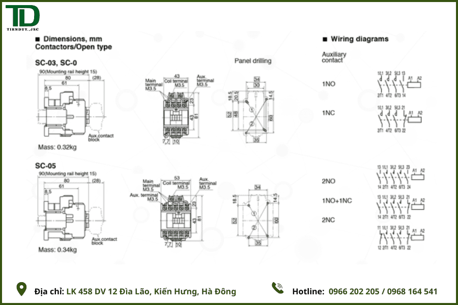Cấu tạo khởi động từ Fuji và nguyên lý hoạt động chi tiết 2 sơ đồ cấu tạo khởi động từ