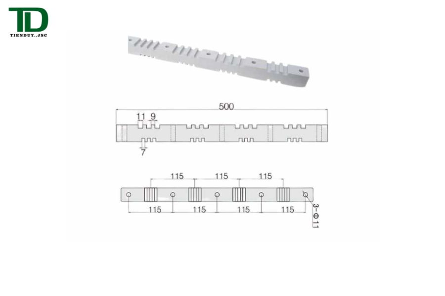 Kích thước thực tế sứ đỡ thanh cái EL-500 500mm