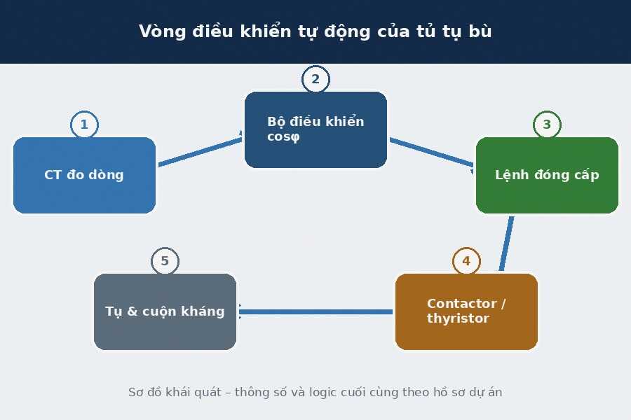 Vòng điều khiển tự động của tủ tụ bù