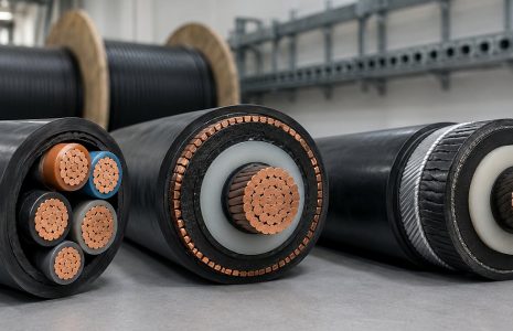 Dây cáp điện công nghiệp hạ thế và trung thế Mặt cắt cáp điện công nghiệp hạ thế nhiều lõi và cáp trung thế có màn chắn